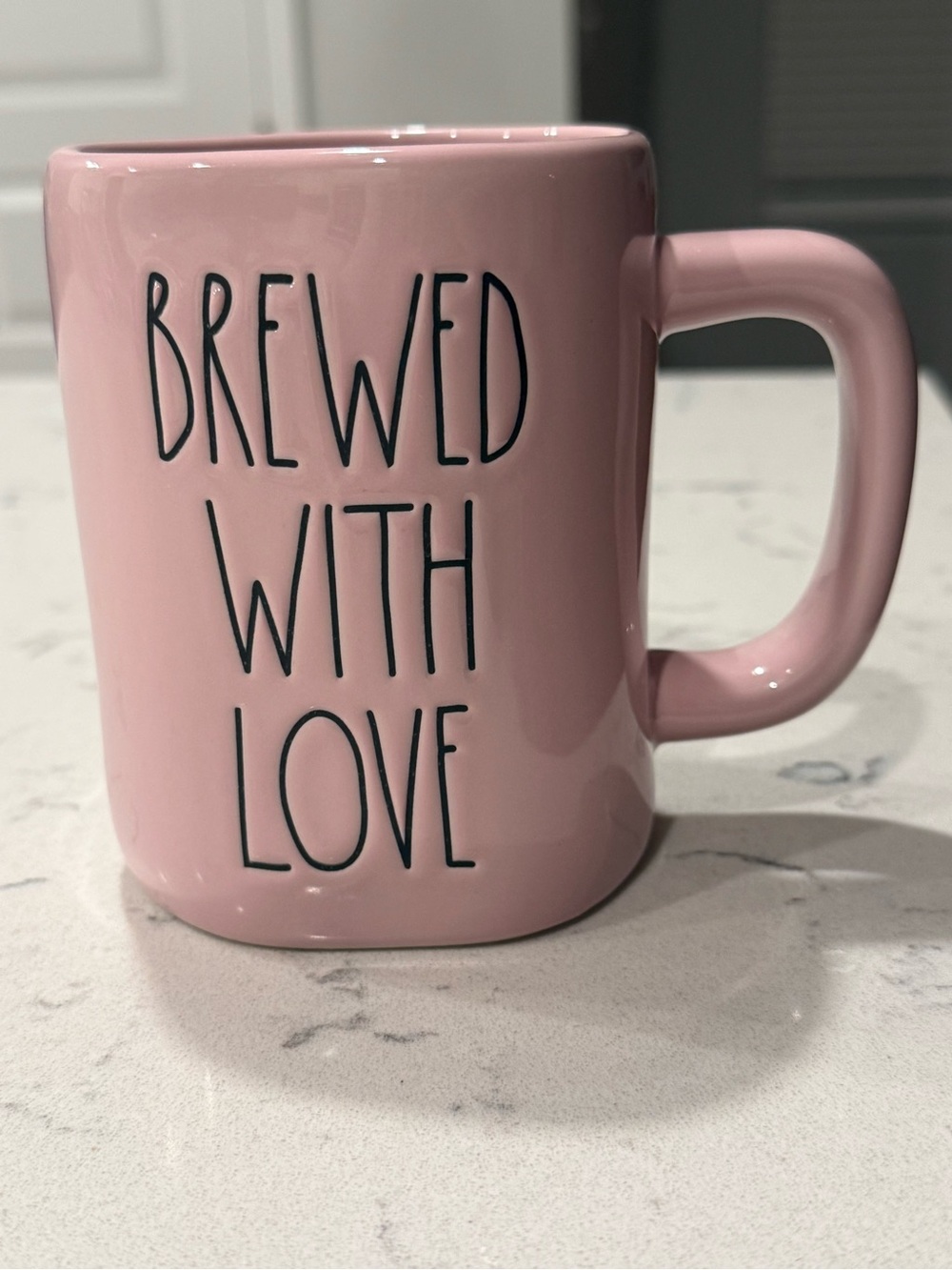 Rae Dunn Brewed With Love Pink Ceramic Mug - Home Accents